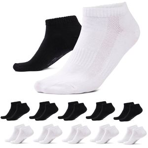 MOUNTREX® Sneaker Socken Damen & Herren (10 Paar) - Weich & Elastisch - Handgekettelte Spitze - Kurze Socken, Sneakersocken - Schwarz & Weiß, 43-46