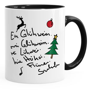 Kaffee-Tasse Ein Glühwein swei Glühwein-Tasse Weihnachten MoonWorks® schwarz unisize