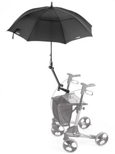 Topro-Schirm mit Multifunktionsarm Rollatorschirm schwarz