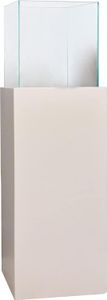 VIVANNO Windlicht Alu-Verbund CANDELA Rechteckig, Weiß matt - 25x25x80 cm