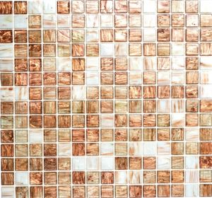 Mosani MOS54-1302, Mosaik, Glas, Weiß, Bronze, Indoor, Rechteck, 327 mm