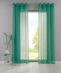 2er Set Ösengardinen HxB 225x140 cm Petrol Transparent »Basel« Gardine Bleiband Store Vorhang 20332TR2
