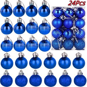 24 Stück Christbaumkugeln, Bruchsicherer Weihnachtsbaumschmuck, Weihnachtskugeln für Weihnachtsbaum, Königsblau