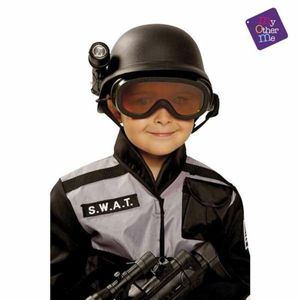 Casco per Bambini Nero Poliziotto Swat