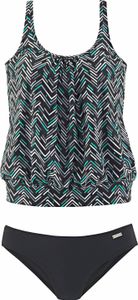 LASCANA Oversize-Tankini schwarz-bedruckt Größe 52 LASCANA Oversize-Tankini schwarz-bedruckt Größe 52