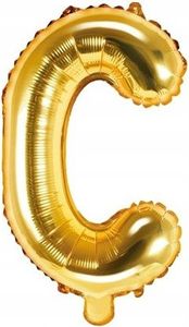 Balon foliowy złoty 35 cm litera C