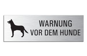 Schild - Warnung vor dem Hunde | Türschild 240 x 80 mm Aluminium selbstklebend