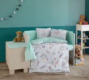 L'Essentiel Linge de Maison, Mila - Grey, Popeline-Bettbezug-Set für Babys, Grau, 100 x 150 cm