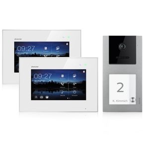 Balter EVO Video-Türsprechanlage 7" Monitor x2 Touchscreen 2-Draht BUS Komplettsystem für Einfamilienhaus, Aufputz