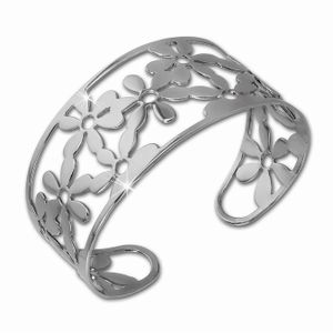 Amello Náramek z nerezové oceli Květiny Stříbrné dámské šperky ESAS53J