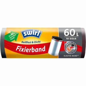 Swirl® Fixierband-Müllbeutel 60 L Reißfest & Dicht