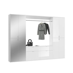 Garderoben Set Projekt X | weiß Hochglanz / Spiegeltüren | 3-teilig