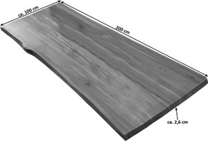 SAM® Tischplatte Baumkante Akazie cognac 200 x 100 cm Esra