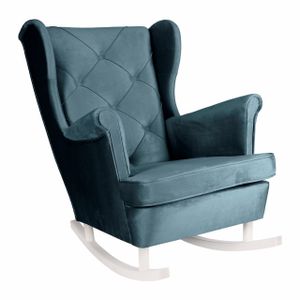 Schaulkestuhl Wohnzimmer Ohrensessel Samt Loungesessel Fernsehsessel Relaxsessel Wohnzimmersessel Couchsessel Armsessel, 102 x 81 x 95 cm, Blau