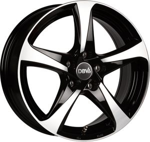 17 Zoll Alufelge DBV 5SP 001 7,5x17 5/112 ET48 schwarz glänzend, front poliert Felge 17 Zoll Alufelge DBV 5SP 001 7,5x17 5/112 ET48 schwarz glänzend, front poliert Felge