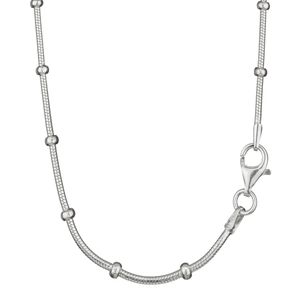 60cm Schlangenkette rund mit Kugeln 925 Silber 1,5mm breite Halskette Collier