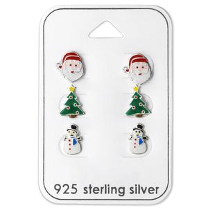 Ohrringe Ohrstecker Set 925 Sterling Silber Weihnachten