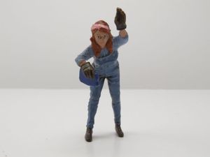 Figur Retro Female Mechanic 2 rosa Haarband für 1:24 Modelle American Diorama