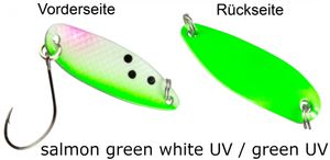 FTM Spoon Hammer Blinker 3,2g - Forellenblinker, Farbe:salmon green white UV/green UV
