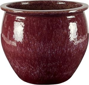 Newton - Keramik-Blumentopf - Durchmesser 55 cm Höhe 46 cm - lila - Großer runder Pflanzkübel Übertopf für Zimmerpflanzen Garten Balkon Terrasse Deko