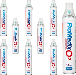 9x Przenośny inhalator tlenowy Promedix 12L 99,4% w puszce, PR-994