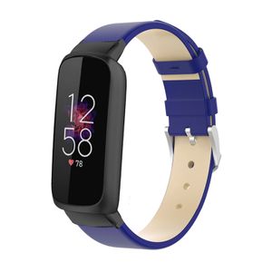 Hochwertiges Sportlederarmband, Armbanduhr, Armband in Blau für Fitbit Luxe Smart Armband