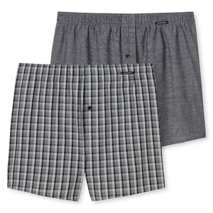 SCHIESSER pánské tkané boxerky, 2-pack - kalhoty, bavlna šedá 2XL