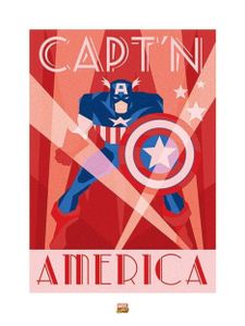 Kunstdruck Marvel Deco Captain America 60x80cm