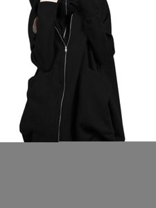 Damen Winter Kapuze Mittellanger Mantel Dual Zip Coat Casual Loose Jacket,Farbe:Schwarz,Größe:5XL