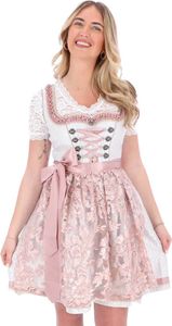 Steigenhöfer Vicky Dirndl Set Metall Herz Grau/Rosa 32