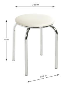 Haku Stapelhocker, chrom-weiß - Maße: 45 cm - Ø 46 cm; 44370 Haku Stapelhocker, chrom-weiß - Maße: 45 cm - Ø 46 cm; 44370