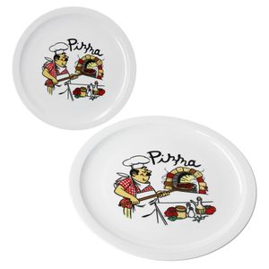 2er Set Luigi Pizzateller Ø30,5cm 2 Personen XL-Teller Pizza Bäcker große Platte