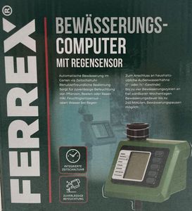 FERREX Bewässerungscomputer mit Regensensor Spritzwassergeschützt IPX7