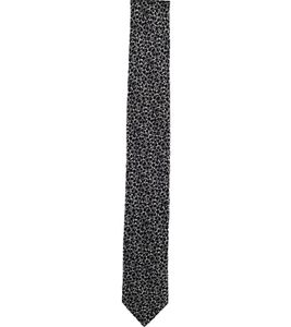 OLYMP Herren Seiden-Schlips schmale Krawatte mit Bionic Finish Eco Schwarz/Weiß