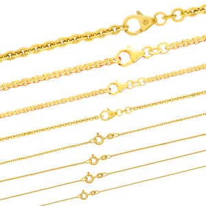 Massive edle Goldkette Ankerkette rund 585 - 14 Karat Gold 1,3 mm, Länge:36 cm, Kette-Breite:0.8 mm