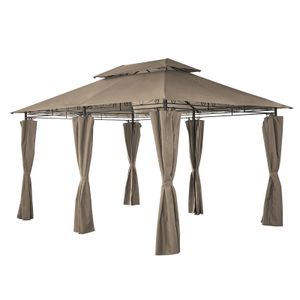 Mondeer Gartenpavillon 3x4m Premium Pavillon Metallrahmen Stabil Wasserdicht Khaki
