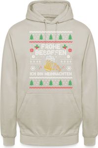 Bier Besoffen Ugly - Weihnachten Nikolaus Weihnachtsgeschenk Uni Hoodie, Naturstein, M