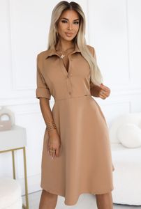 Numoco Hemdblusenkleid für Damen Sandy mokka S