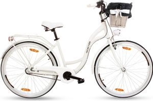 Goetze Style 28 | 18 Zoll ALU City Bike Damen Fahrrad, 3-Gang Nabenschaltung mit Rücktritt, Korb inkl.