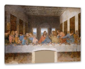 Leonardo da Vinci - Das letzte Abendmahl  - Leinwandbild / Größe: 100x70 cm / Wandbild / Kunstdruck / fertig bespannt