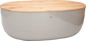 Kela Namur ovaler Kunststoff-Brotbehälter mit Bambusdeckel, 37,5x23x14 cm, hellgrau
