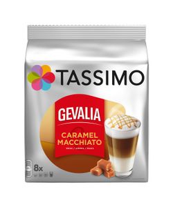Tassimo® Gevalia Caramel Macchiato, 16 Kapseln, (8 Milch- + 8 Kaffeekapseln), =8 Getränke