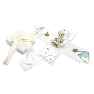 Hergo Geschenkbox Geschenkschachtel mit Schleife Zur Hochzeit 10 x 10 cm