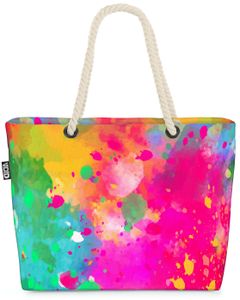 VOID Farbexplosion Muster Strandtasche Shopper 58x38x16cm 23L XXL Einkaufstasche Tasche Reisetasche Beach Bag