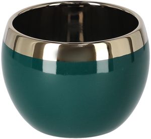 KOTARBAU® Keramik-Blumentopf Übertopf ⌀ 100 mm Grün-Gold Rund