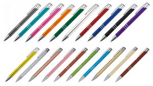 20 Kugelschreiber aus Metall / 20 verschiedene Farben