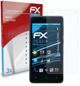 atFoliX FX-Clear 3x Schutzfolie kompatibel mit Medion LIFE E4503 Displayschutzfolie