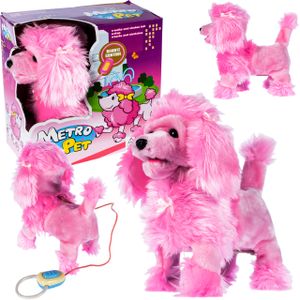 MalPlay Elektronická měkká hračka | Interaktivní hračka psa pudla | s funkcí chůze, štěkání a vrtění ocasem | pro děti od 3 let
