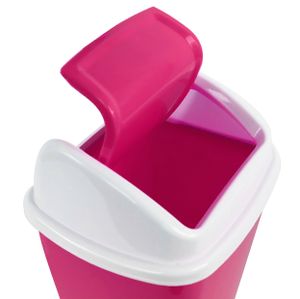 TISCHABFALLEIMER 1,1L mit Schwingdeckel Kosmetikeimer Papierkorb Mülleimer 51 (Pink)