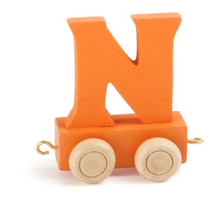 Small Foot Design 10364 'Buchstabenzug bunt' Holz Buchstabe N, orange (1 Stück)